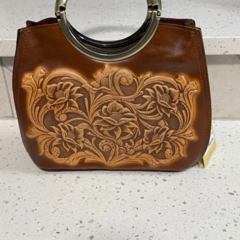 NWT Patricia Nash Leather Tooled Handbag